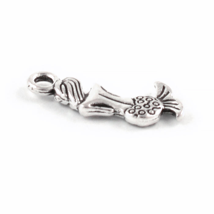Berlock, sjöjungfru, antiksilver, 8x16mm, 10st