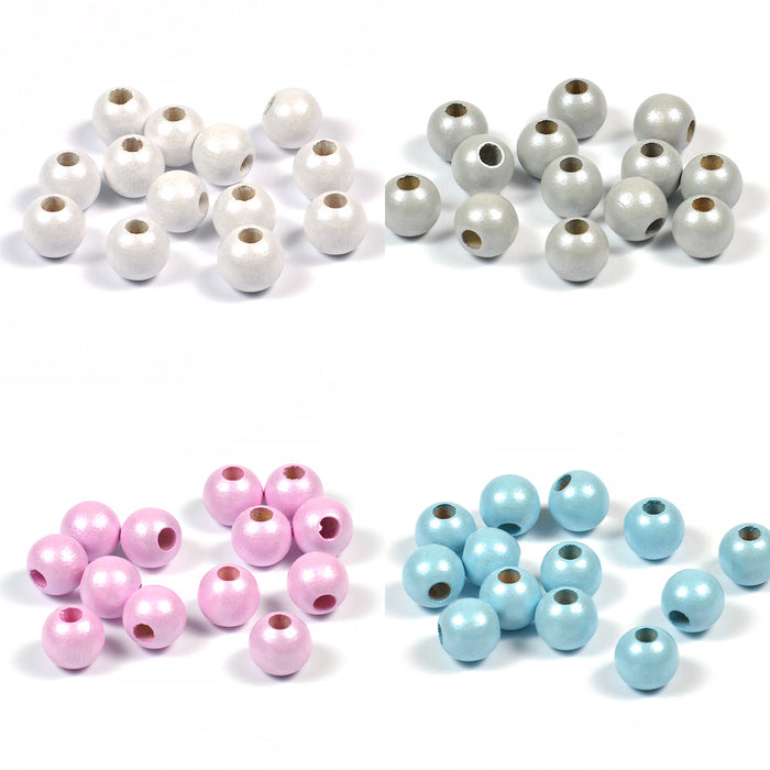 Träpärlor, 8mm, pärlemor-effekt, 300-pack