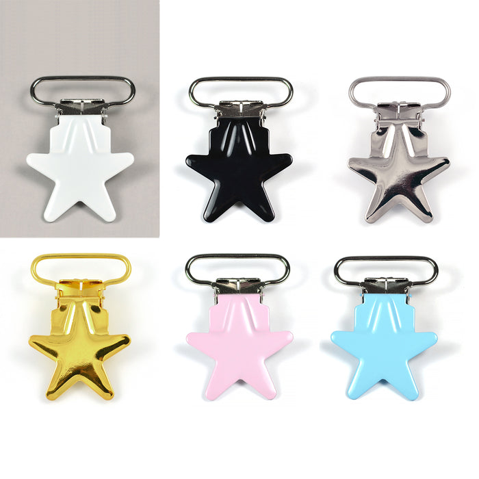 Metallclips, stjärna, 10-pack