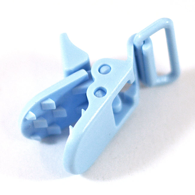 Clips in plastic, light blue, 25mm