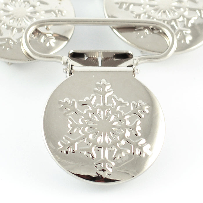 Metallclips, rund, snöflinga