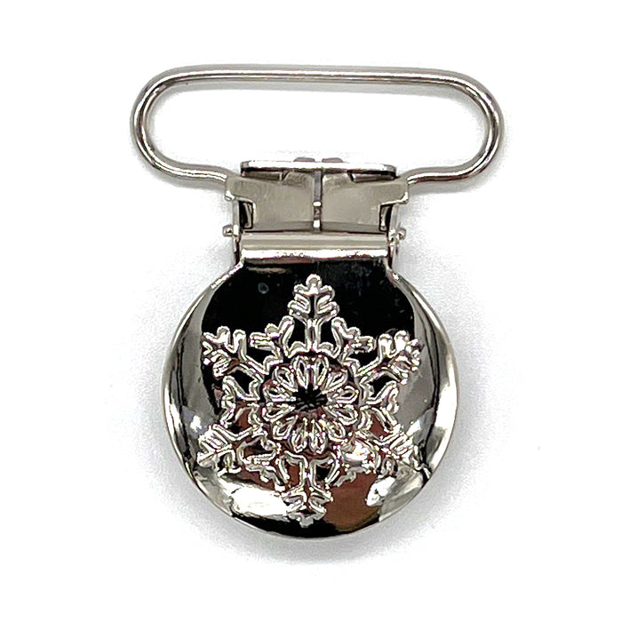 Metallclips, rund, snöflinga