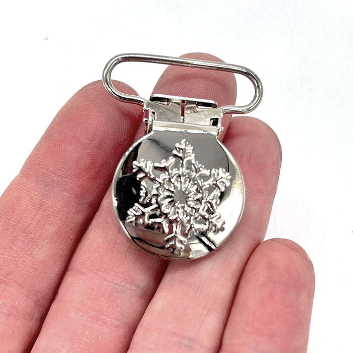 Metallclips, rund, snöflinga