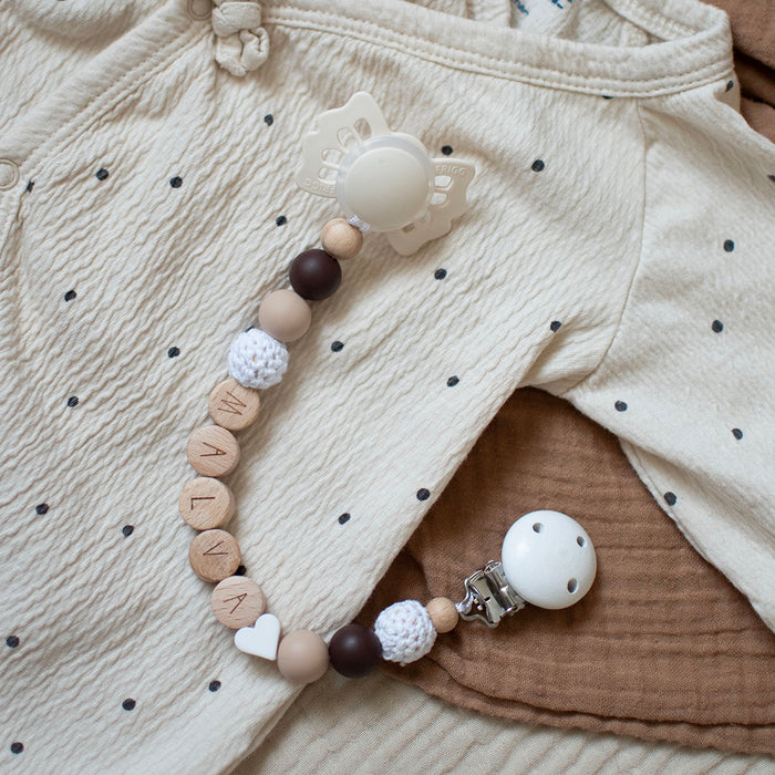 Crocheted bead, white, 16mm