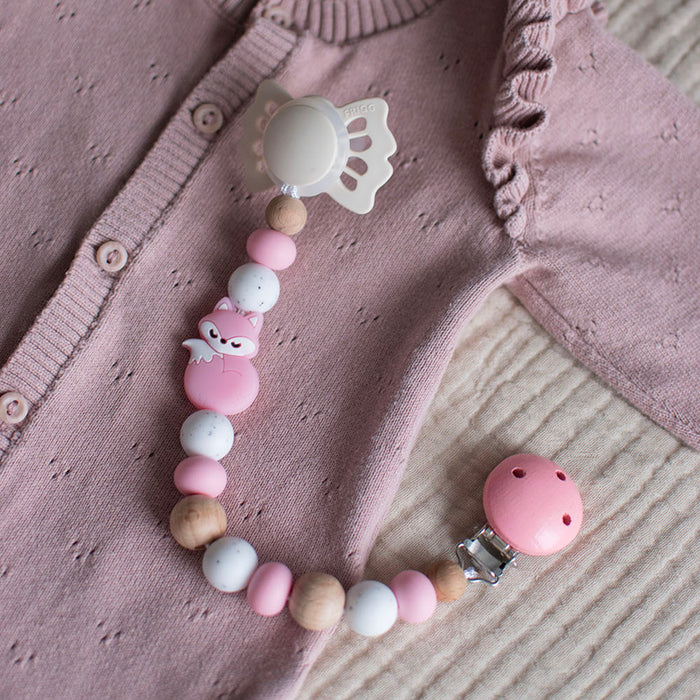 Abacus silicone beads, powder pink, 3 pcs