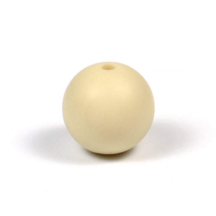 Silicone beads, beige, 15mm