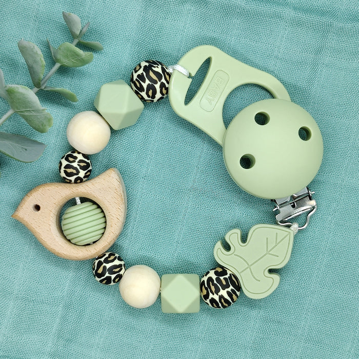 Silicone beads, leopard, 12mm