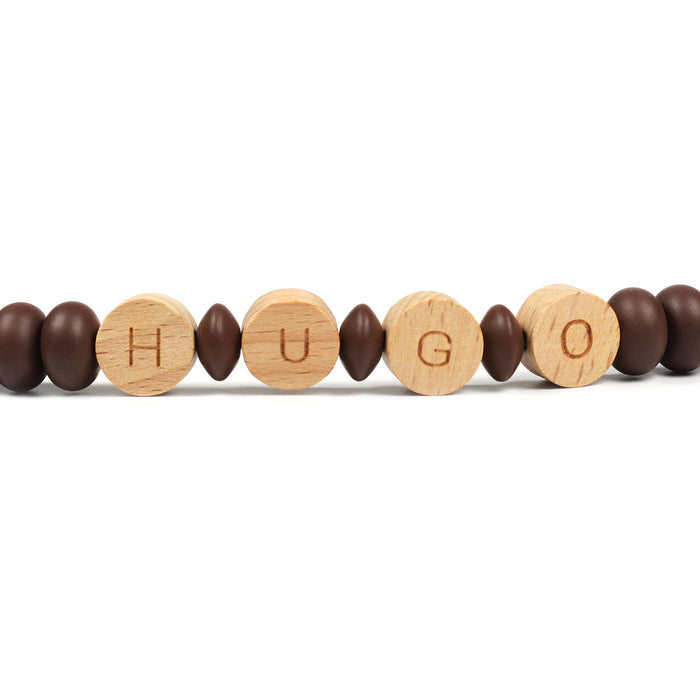 Abacus silicone beads, chocolate brown, 3 pcs