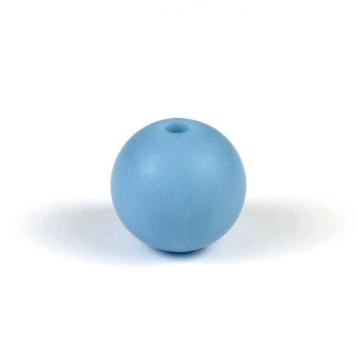 Silikonperler, pudderblå, 12 mm