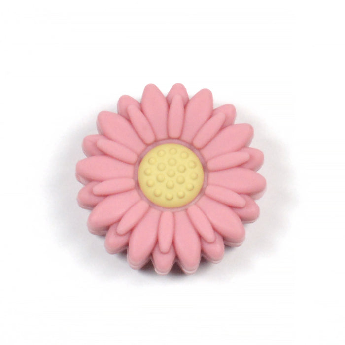 Motif bead in silicone, daisy