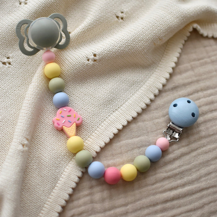 Silicone beads, light blue, 15mm