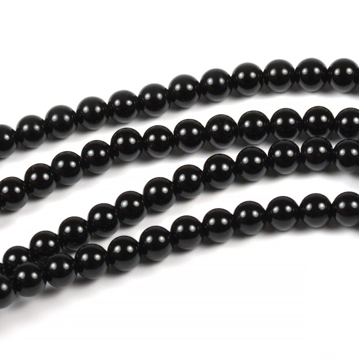 Onyx pärlor, svart, 4mm