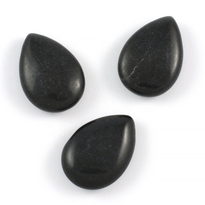 Hänge, droppe av svart obsidian, 25mm, 1st