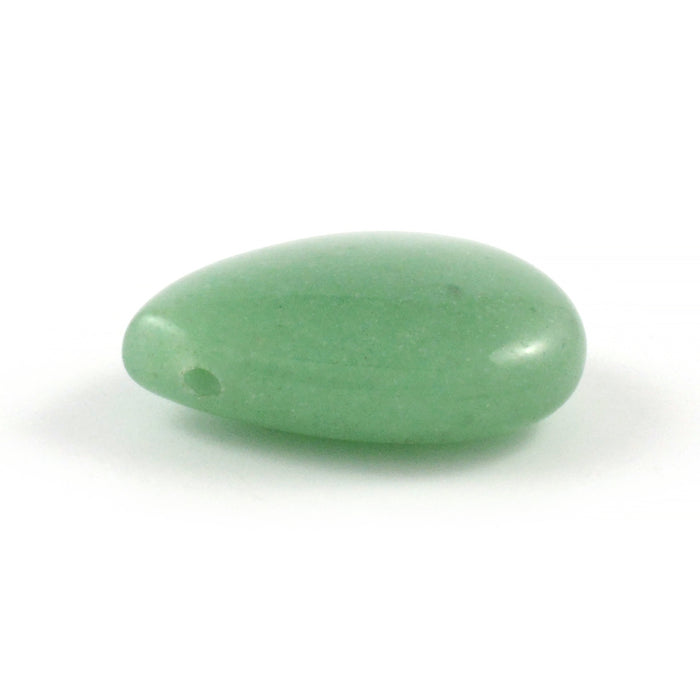 Pendant, drop of green aventurine, 25mm, 1pc