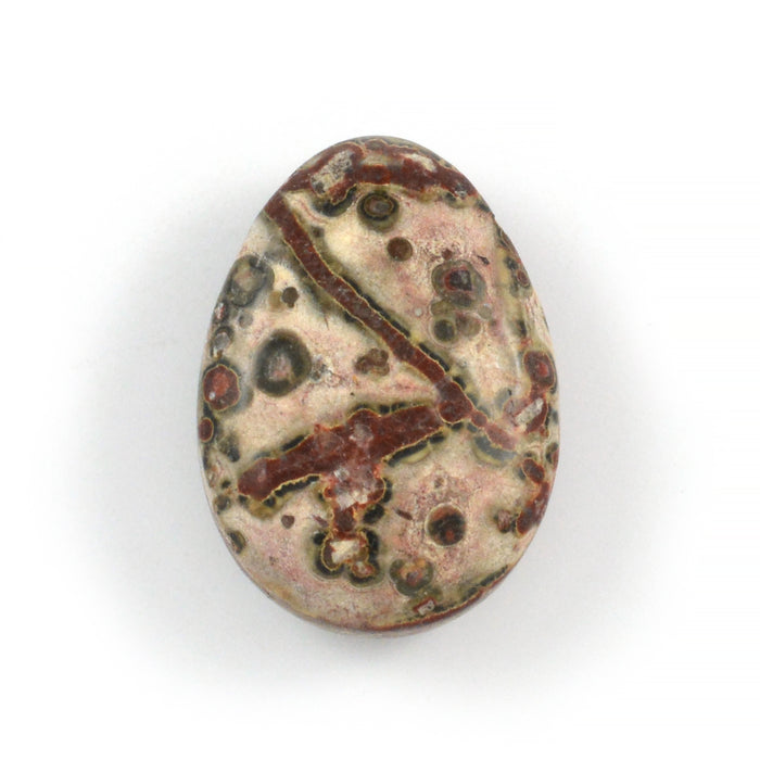Hänge, droppe av röd leopard jaspis, 25mm, 1st