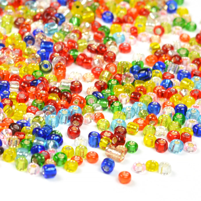 Seed Beads, 2mm, silver lined mix, 30g