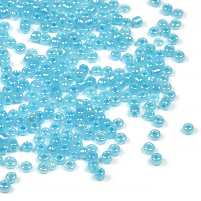 Seed Beads, 2mm, ceylon ljusblå, 30g