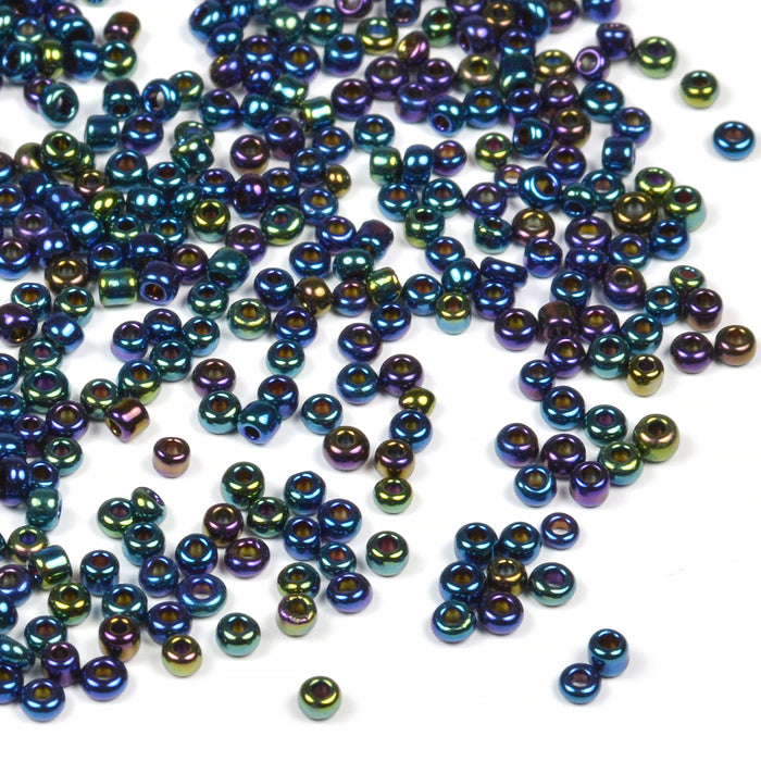 Seed Beads, 2mm, midnight blue metallic, 30g