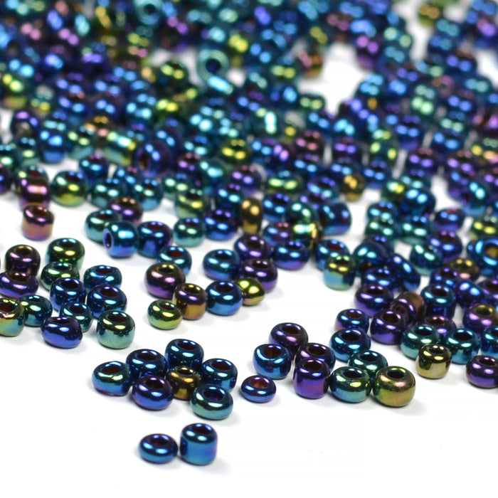 Seed Beads, 2mm, midnight blue metallic, 30g