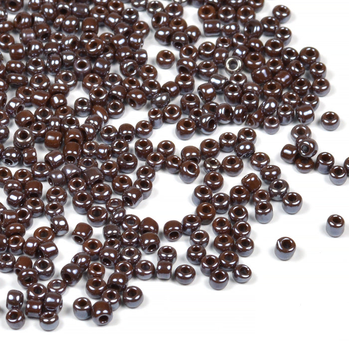 Seed Beads, 2mm, lustered brun, 30g