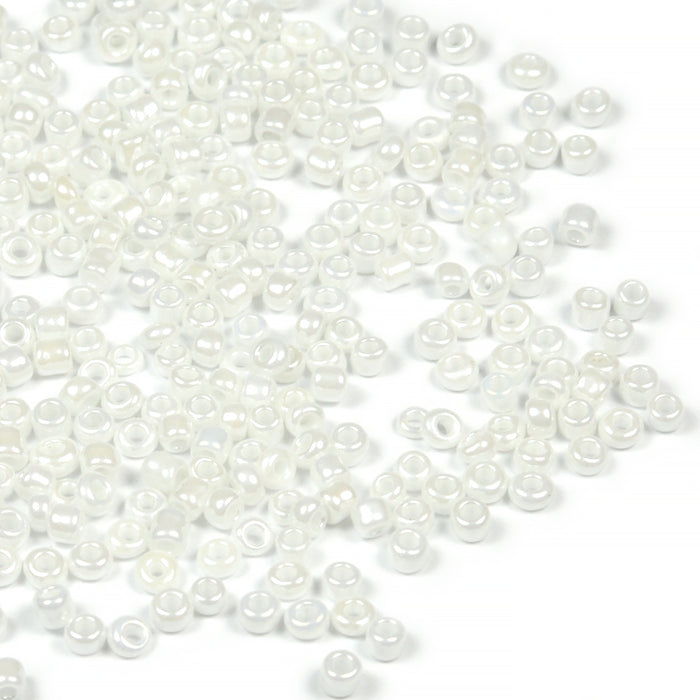 Seed Beads, 2mm, lustered vit, 30g