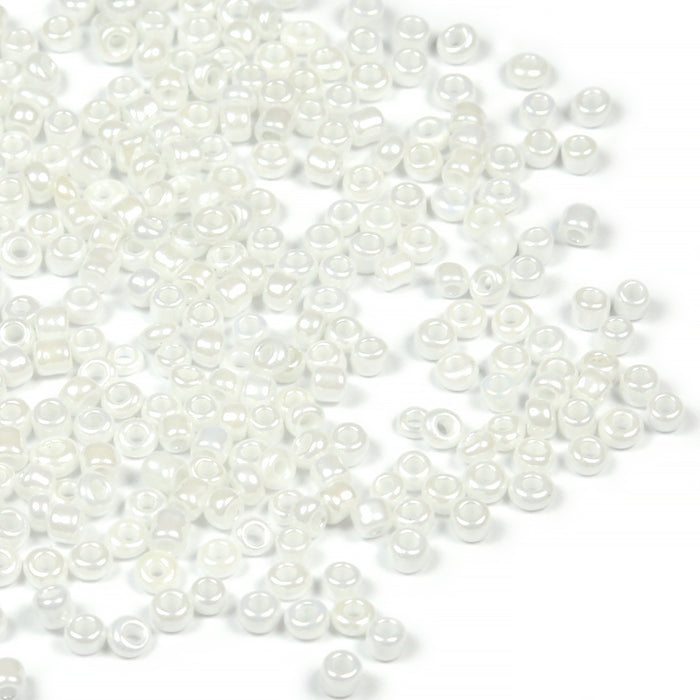 Seed Beads, 2mm, lustered white, 30g