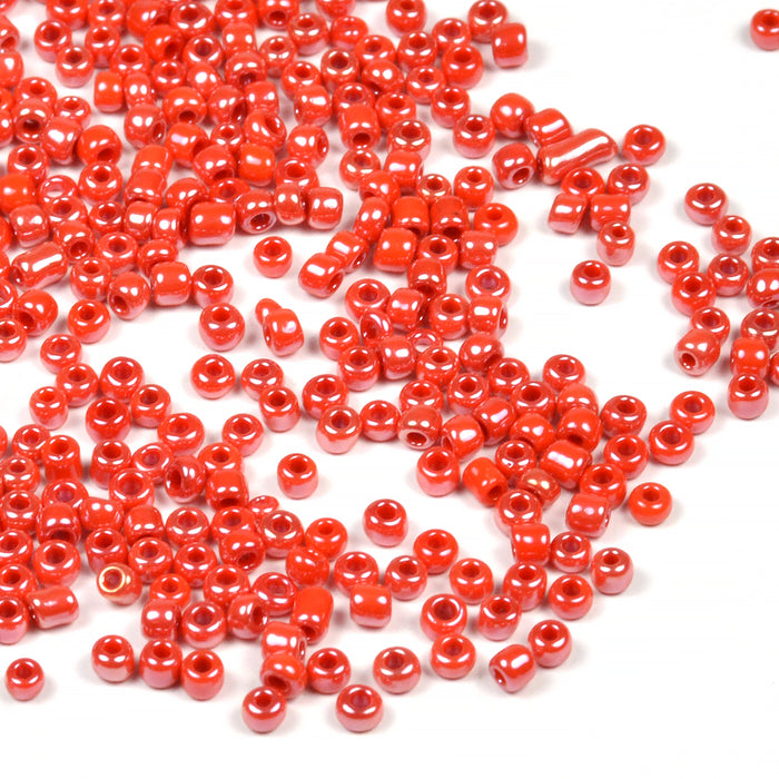 Seed Beads, 2mm, lustered röd, 30g