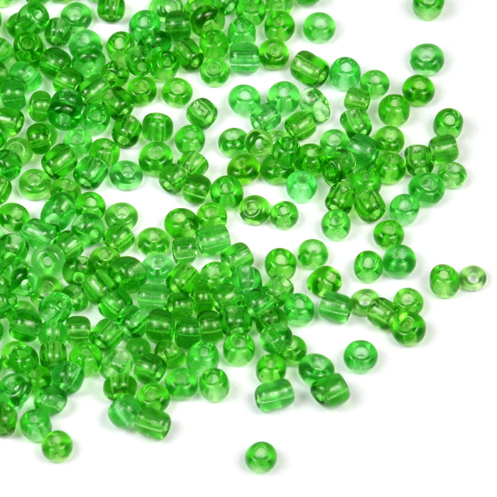 Seed Beads, 2mm, transparent grön, 30g