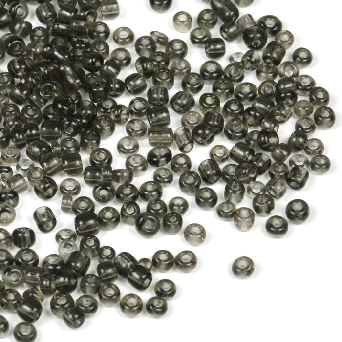 Seed Beads, 2mm, transparent svart, 30g