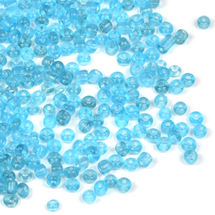 Seed Beads, 2mm, transparent ljusblå, 30g