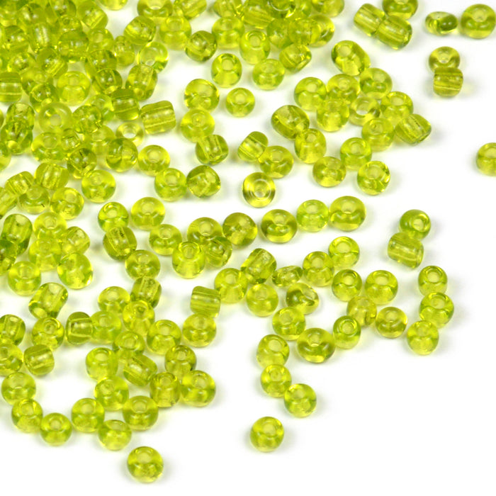 Seed Beads, 2mm, transparent ljusgrön, 30g