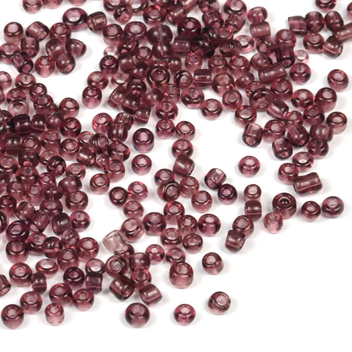 Seed Beads, 2mm, transparent plommon, 30g