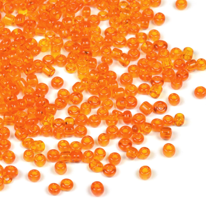 Seed Beads, 2mm, transparent orange, 30g