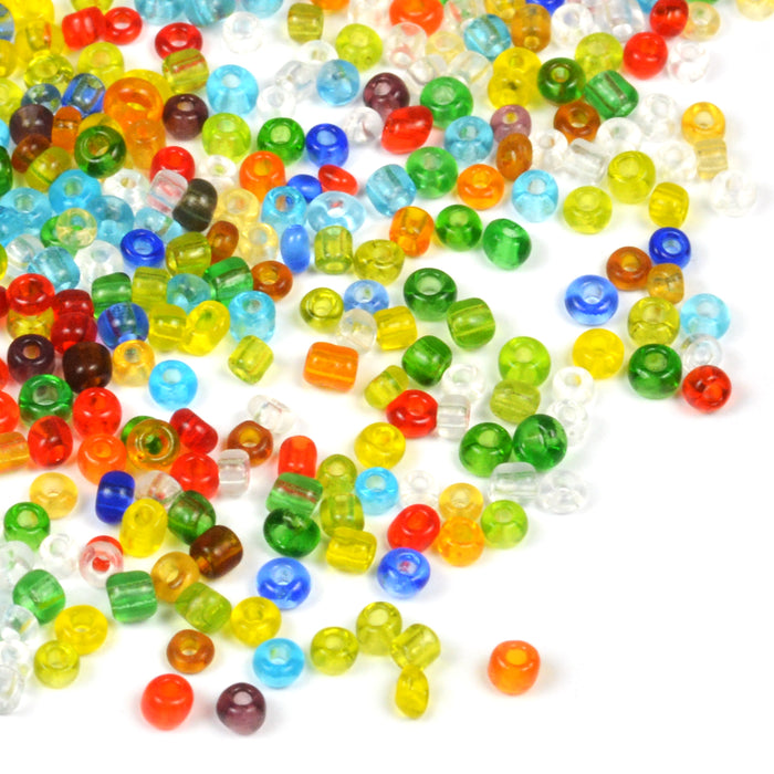 Seed Beads, 2mm, transparent mix, 30g