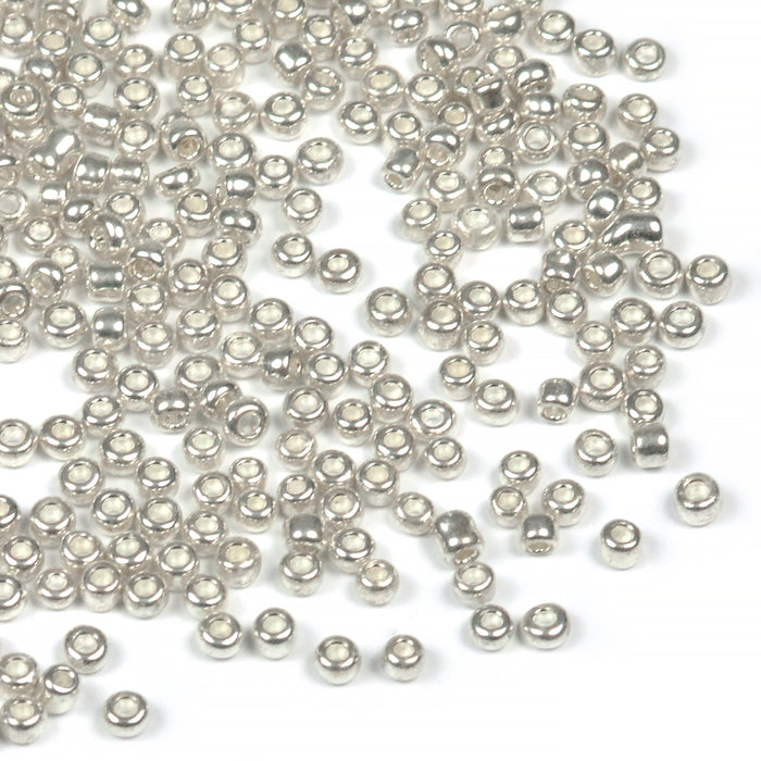 Seed Beads, 2mm, silver, 30g