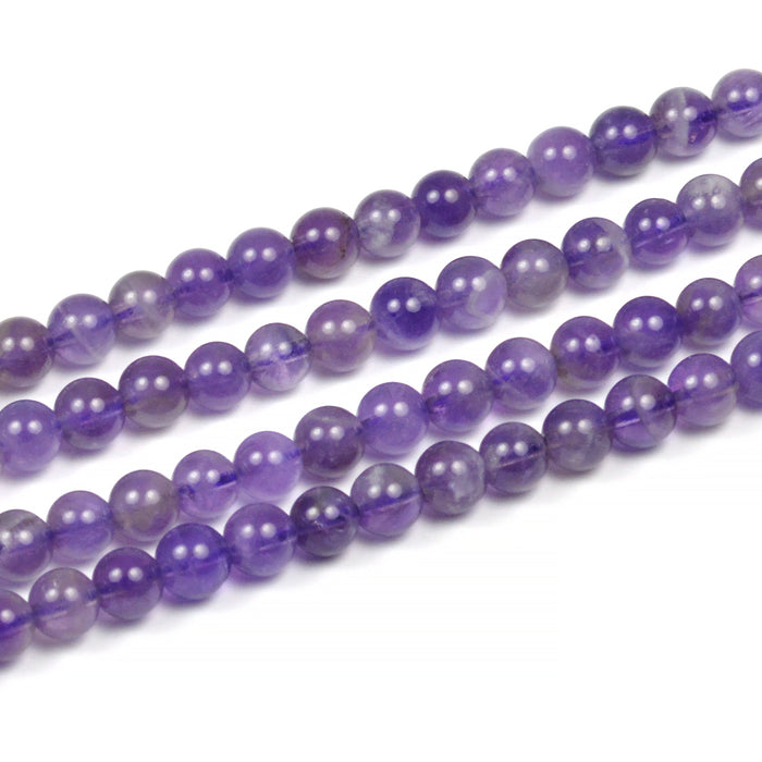 Amethyst beads, 4mm
