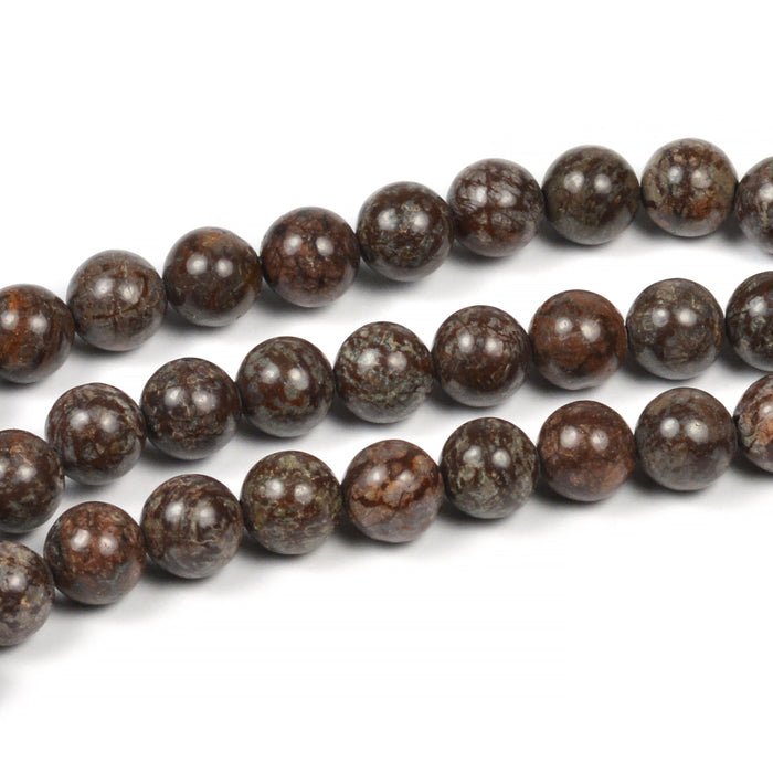 Snowflake obsidian beads, brown, 6mm