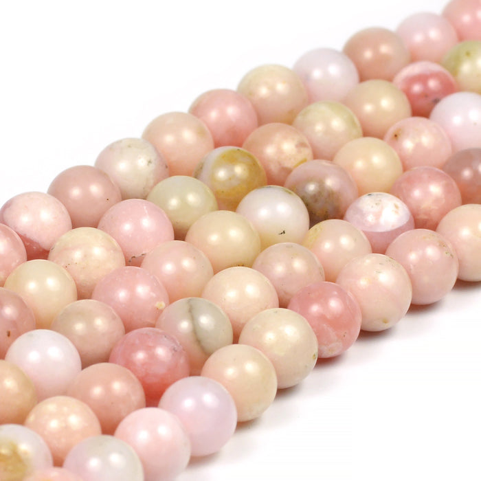 Pink opal beads, pink, 8mm