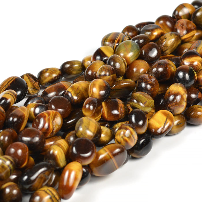 Tiger's eye pearls, nuggets, 8-12mm