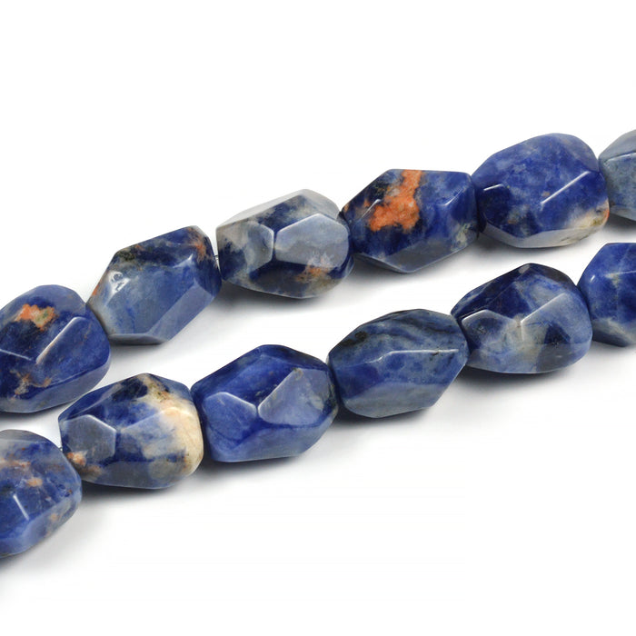 Sodalite bumling, faceted, 12x17mm, 1pc