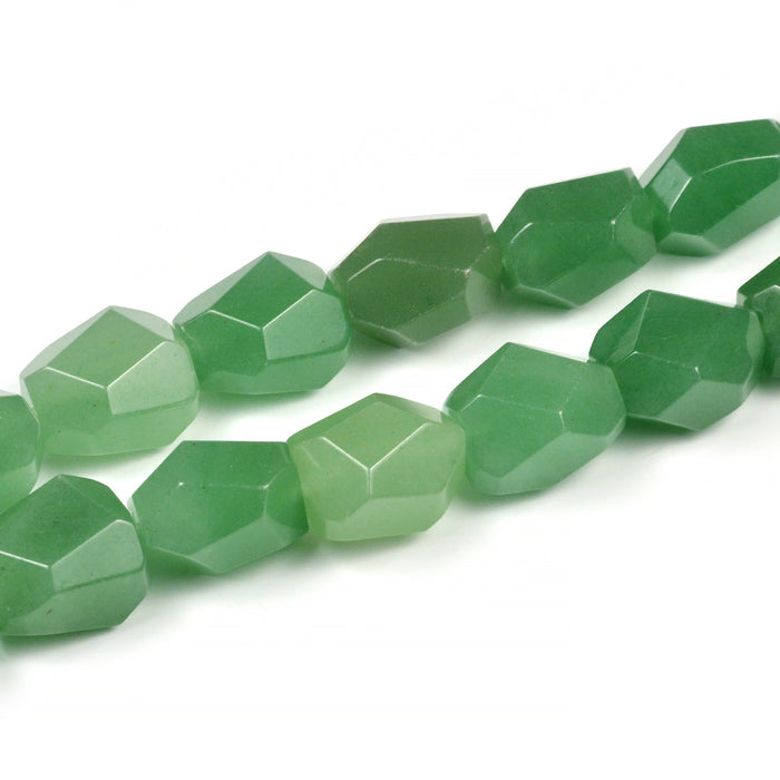 Green aventurine bumling, faceted, 12x17mm, 1pc