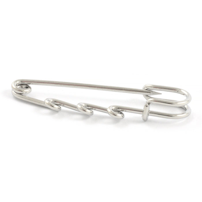 Kilt pin with 3 loops, platinum, 50mm, 1pc