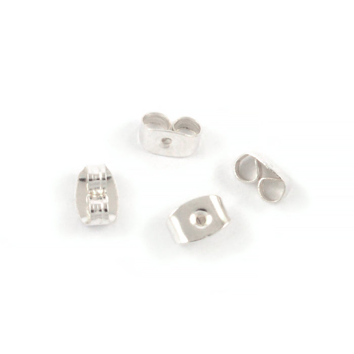 Back pieces for ear studs, silver, 30 pcs