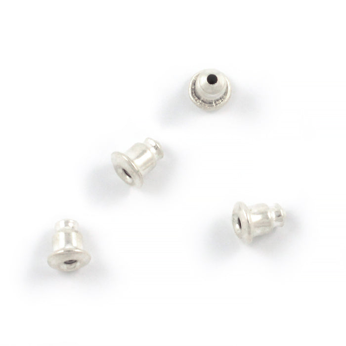 Back pieces for ear studs, silver, 20 pcs