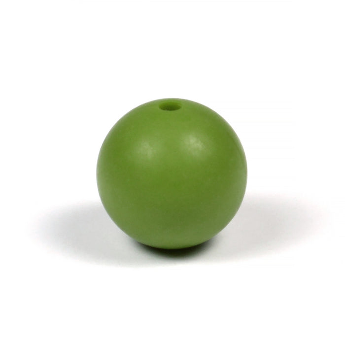 Silikonperler, mosegrønne, 15 mm