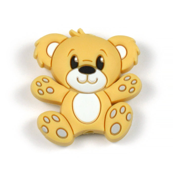 Motif bead in silicone, teddy bear