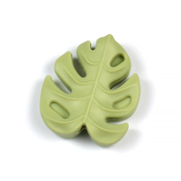 Motive bead in silicone, small monstera leaf