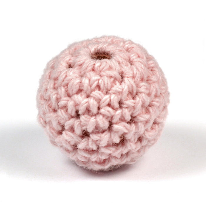 Crocheted bead, old pink, 20mm