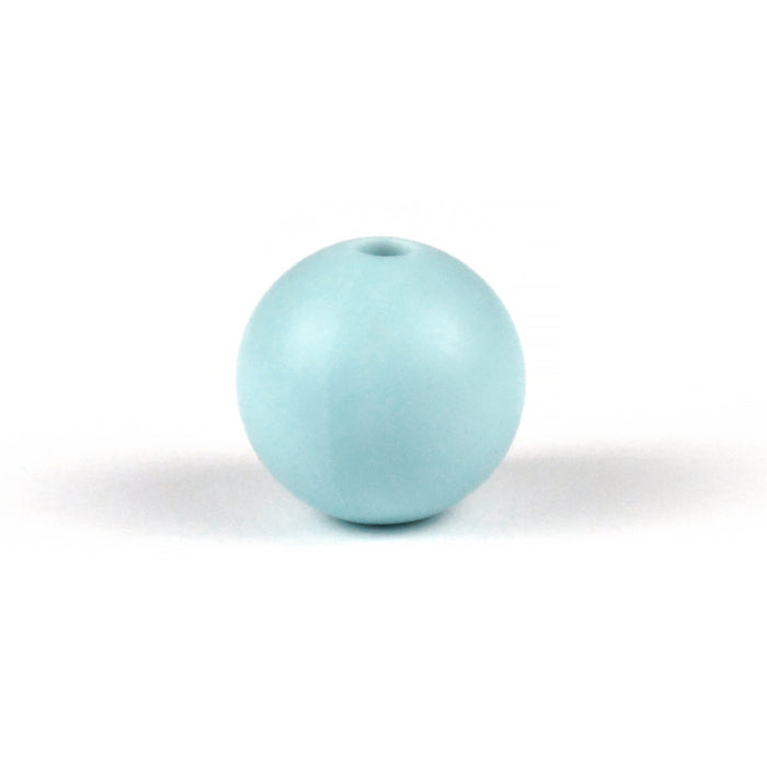 Silicone beads, soft blue, 12mm