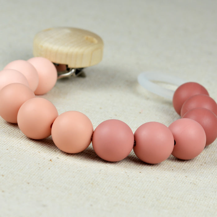 Silicone beads, rose dawn, 15mm